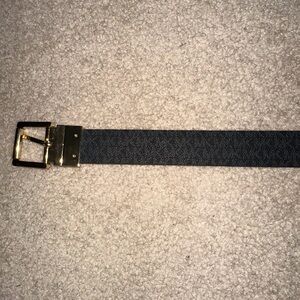 Michael Kors Black Belt with Gold Buckle